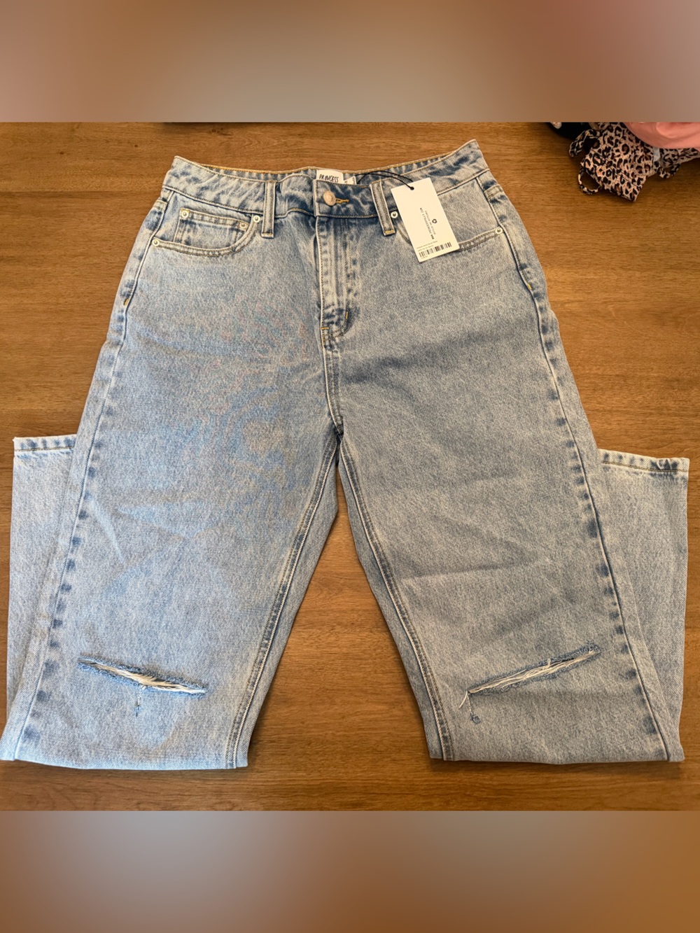 Princess Polly High-Rise Straight Jeans - Light Blue